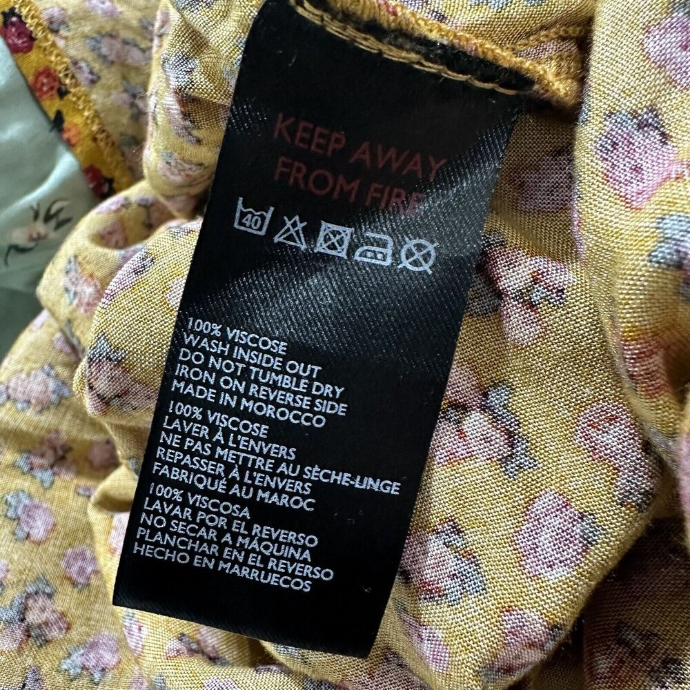 Urban Outfitters Women's Small Front-Slit Midi Dress Floral Print Orange Black - Picture 13 of 13